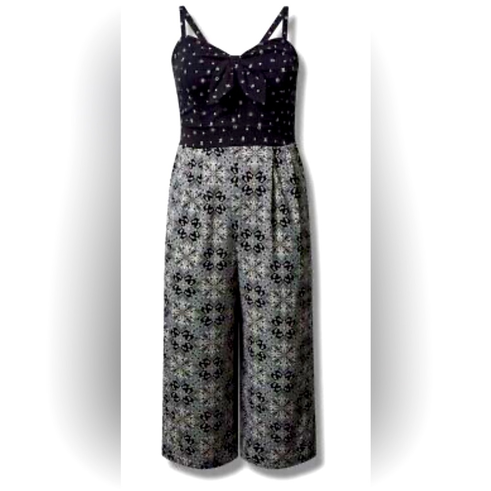 Black and White Patterned Jumpsuit Torrid